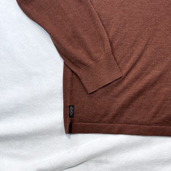 New Todd Snyder Mens Long Sleeve 100% Cashmere Crewneck Pocket Camel Brown Large - Picture 7 of 9